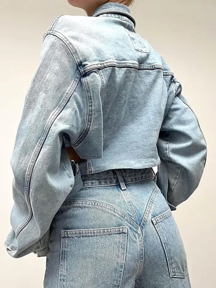 Denim Cut out Retro Jacket