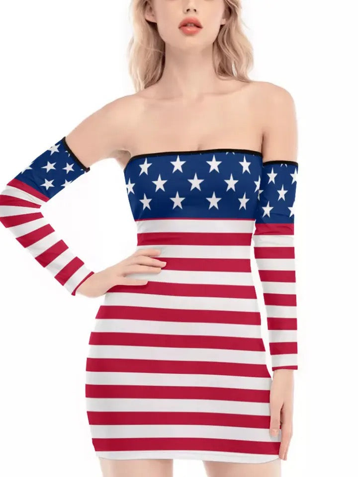 Flag Me Dress With Gloves