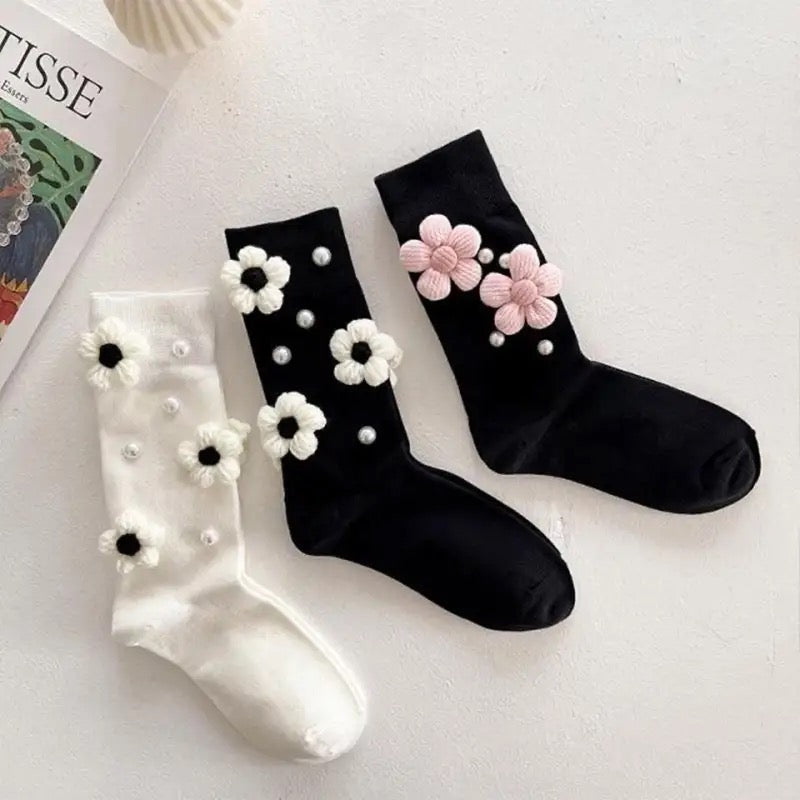 3D Flower Socks