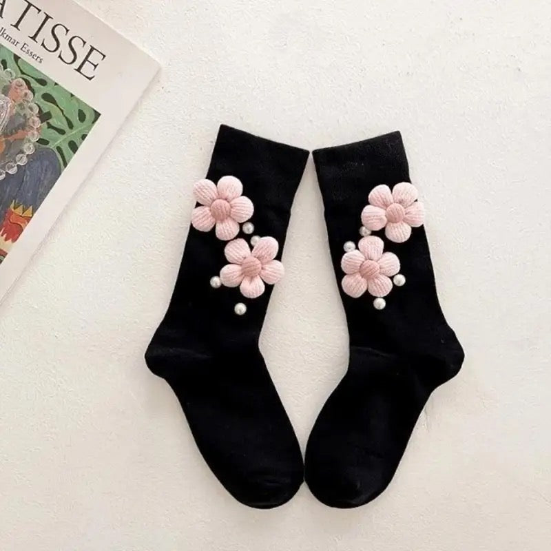 3D Flower Socks