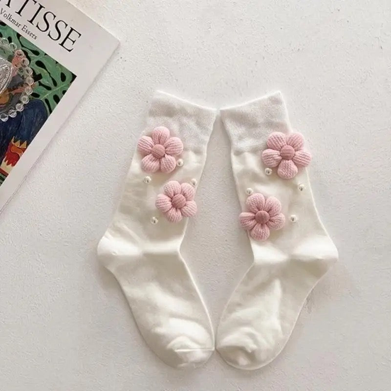 3D Flower Socks