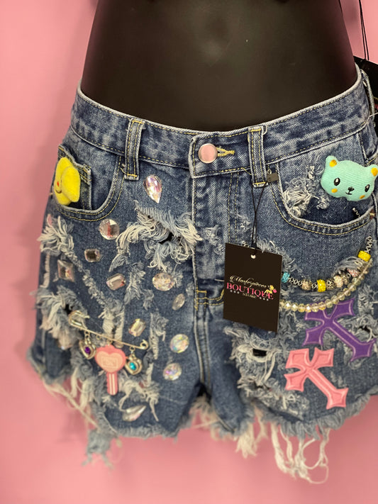 Custom Made Denim Charm Shorts