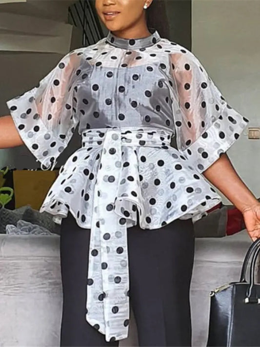 Polka Dot  Bow Top