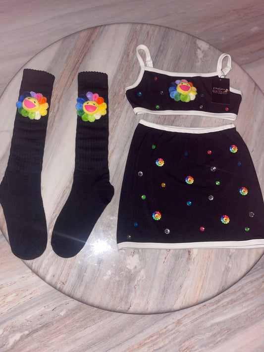 Mb Smiley Face Skirt Set / Socks