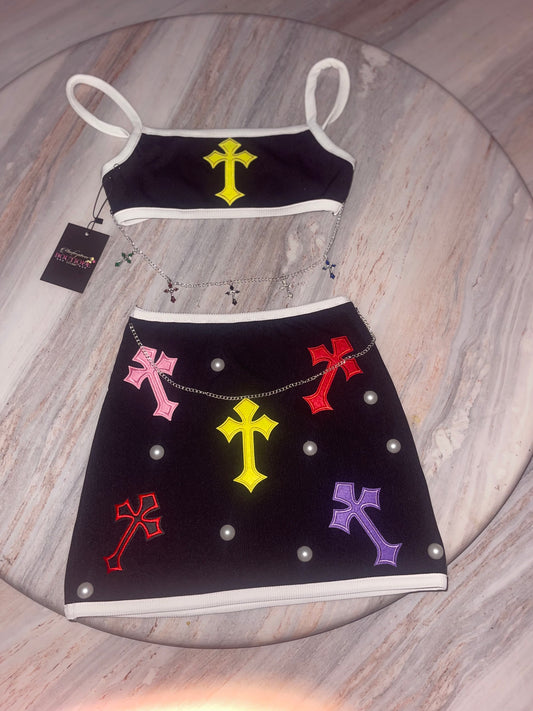 MB Cross Skirt Set