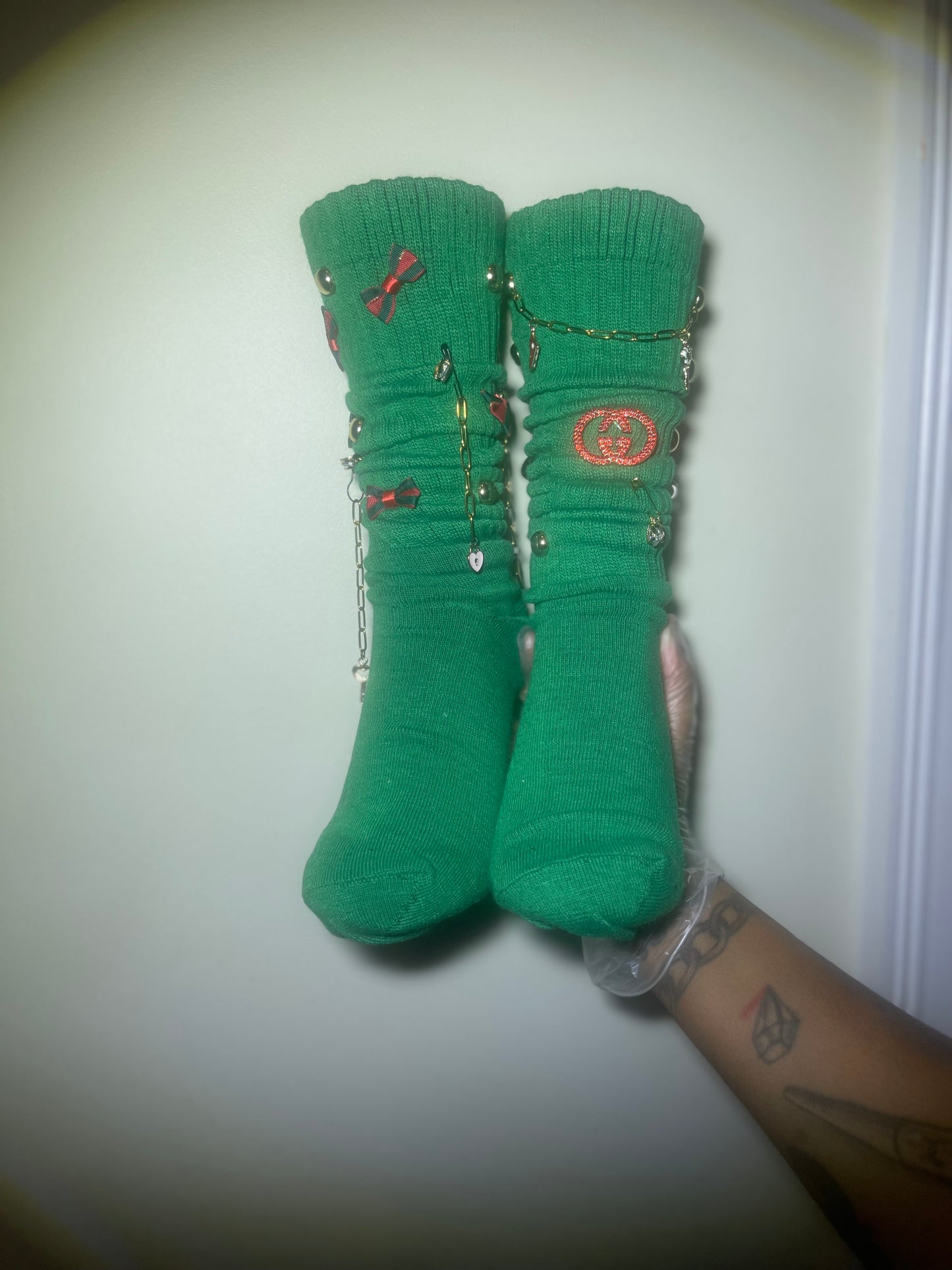 Mb Green  Charm Bow Socks