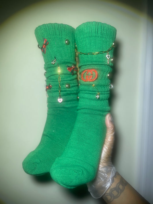 Mb Green  Charm Bow Socks