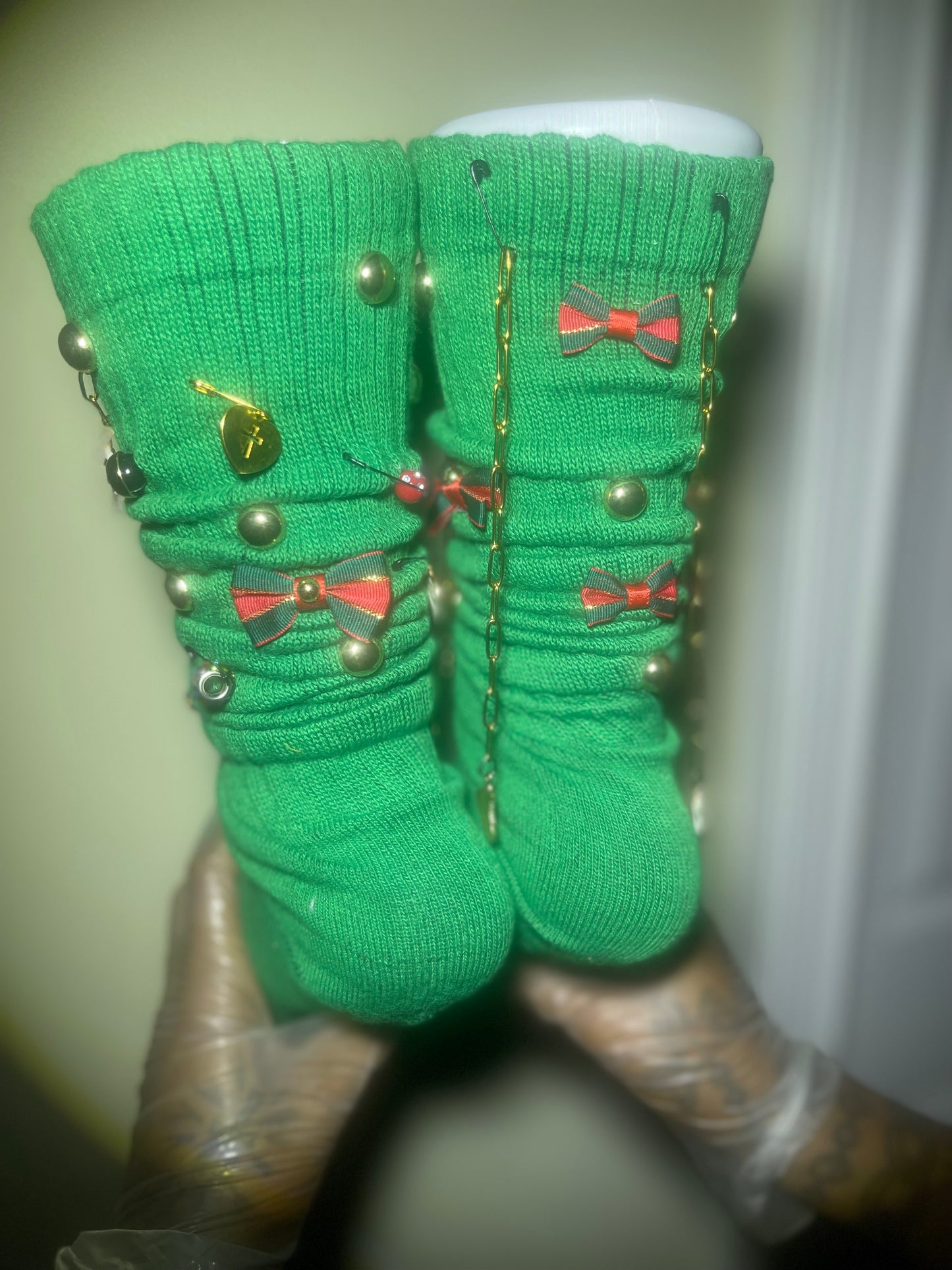 Mb Green  Charm Bow Socks