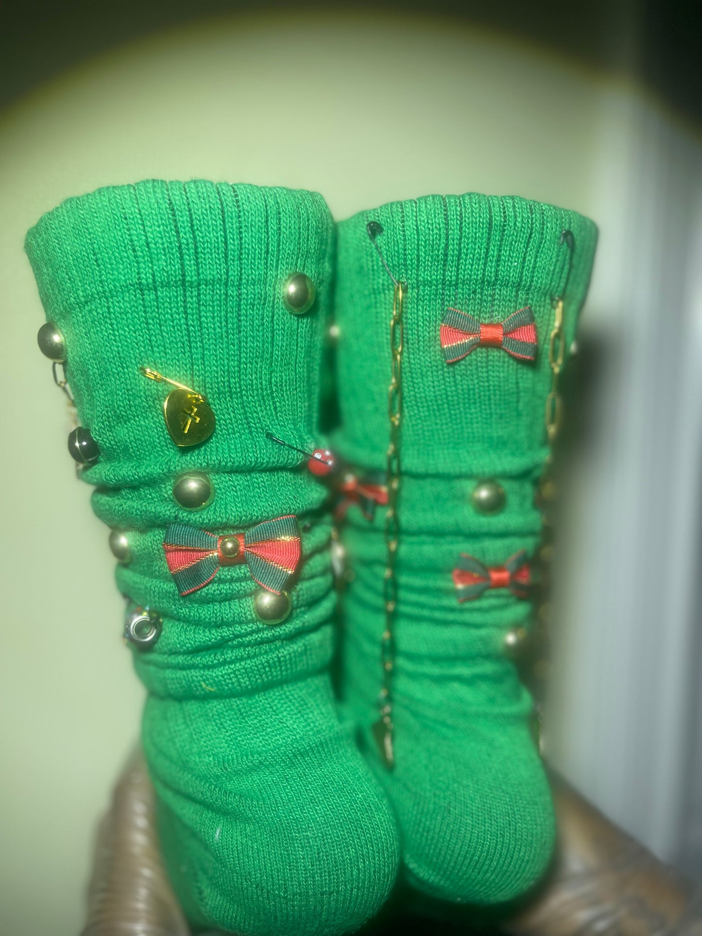 Mb Green  Charm Bow Socks