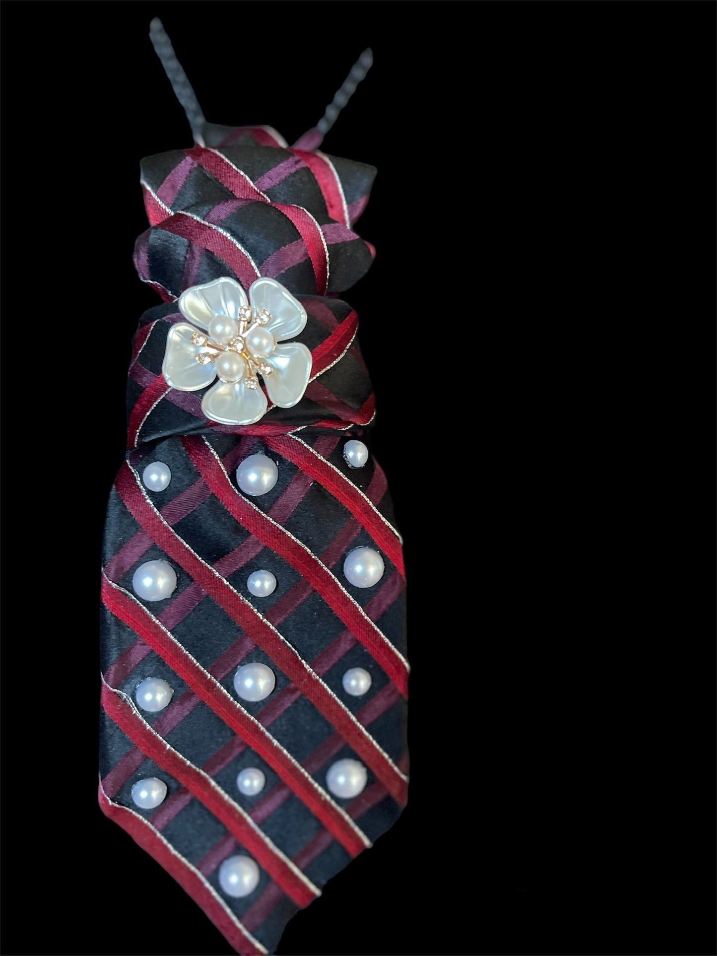 Open Flower Pearl Bow-Tie