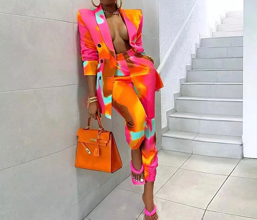 2 Piece Elegant Print Set