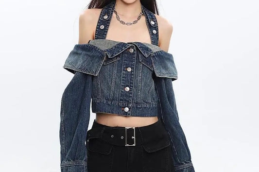 Off Shoulder Denim Jacket