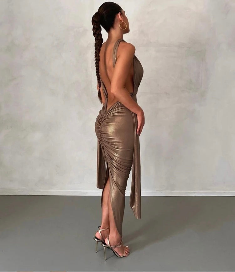 Split Backless Dress