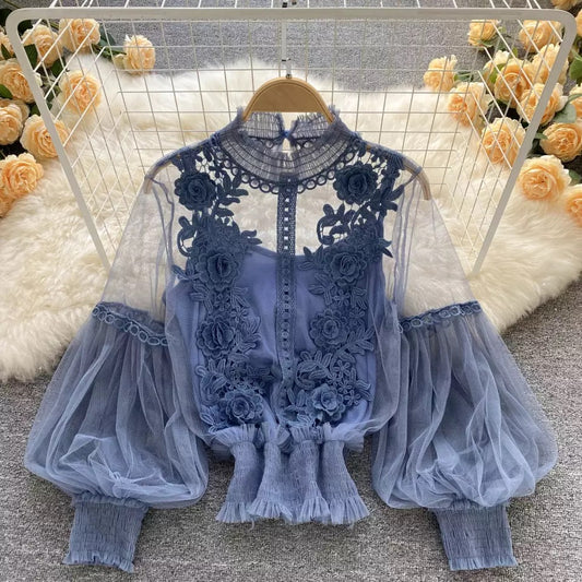 Flower Sheer Blouse