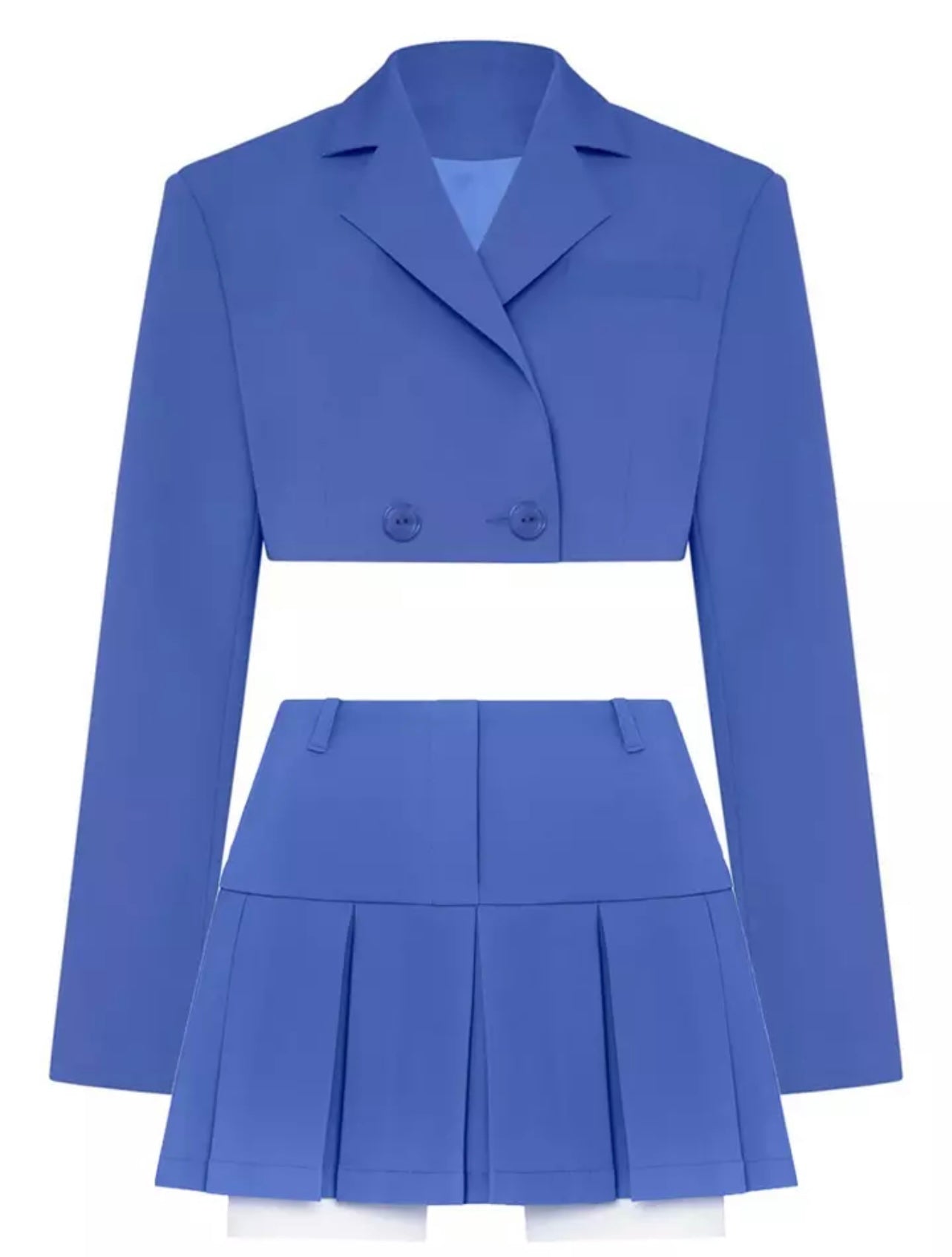 Blazer Pleated Skirt Set