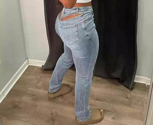 Cut Denim Jeans