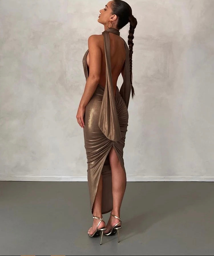 Split Backless Dress